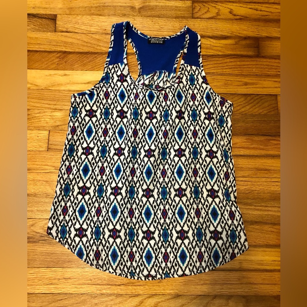 Papermoon Neptune Racerback Graphic Print Top, size women’s Medium